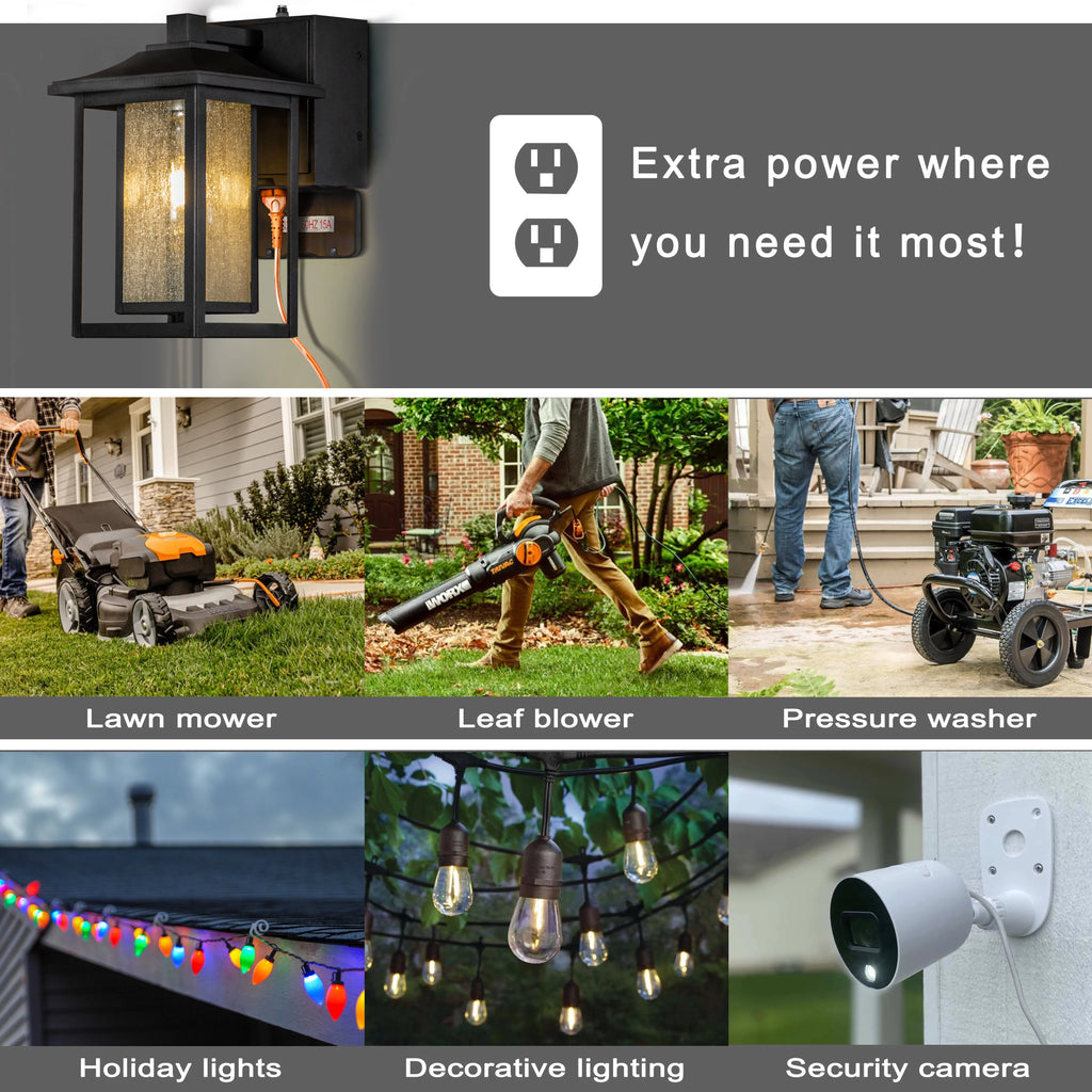 Black Dusk to Dawn Sensor Outdoor Wall Sconces with Seeded Glass and GFCI Outlets T973