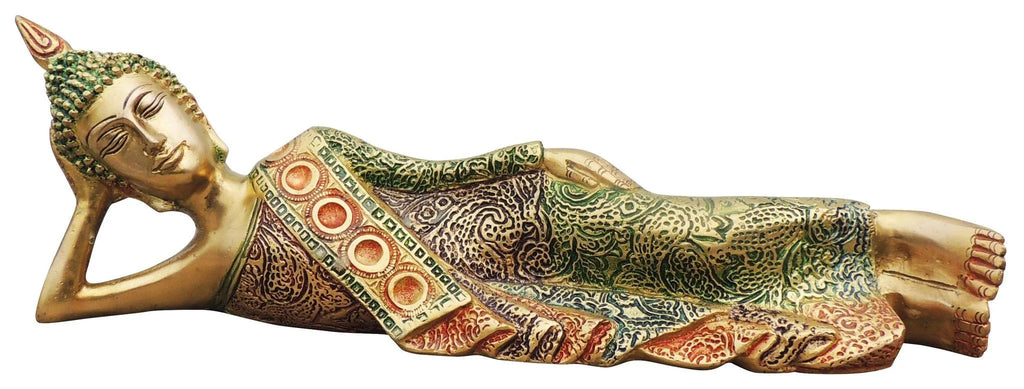 Brass Sleeping Buddha Statue 2.25kg W86277