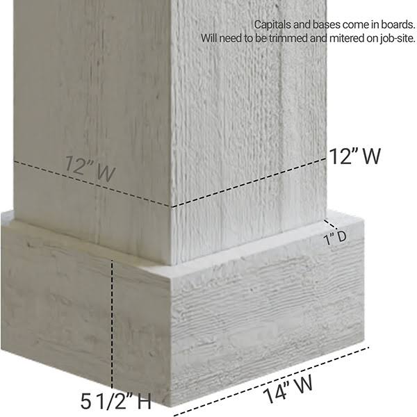 Faux Wood Non-Tapered Square Column Wrap D5070