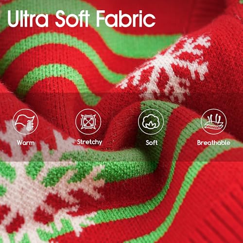 Dog Christmas Sweater with 3D Reindeer Pattern Knitted Pet Clothes B507