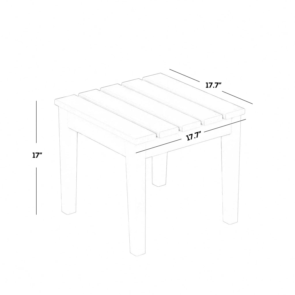 White 18 Inch All Weather Poly Lumber Outdoor Side Table P998601