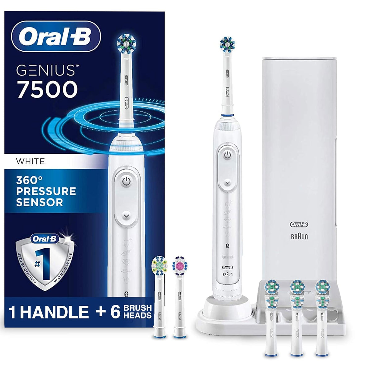 Electric Toothbrush with Replacement Brush Heads and Travel Case X9625