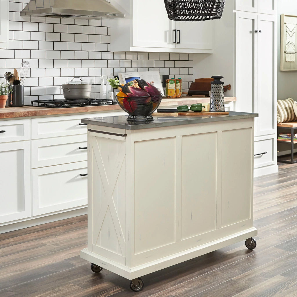 White Wood Kitchen Cart G97155