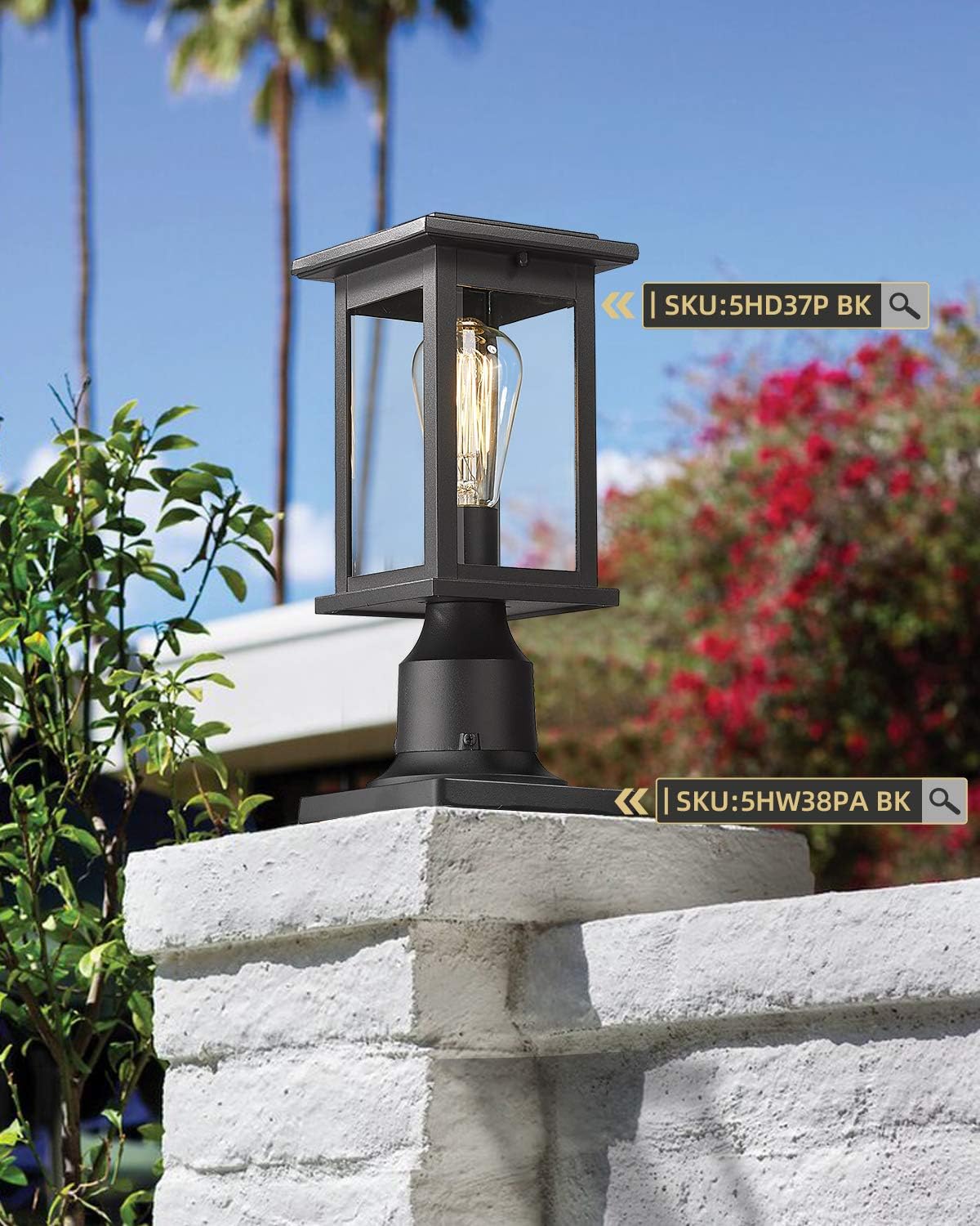 Black Cast Aluminum Pier Mount Base 2 Pack D277