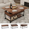 Lift Top Folding Coffee Table with Drawer Metal Frame X16275
