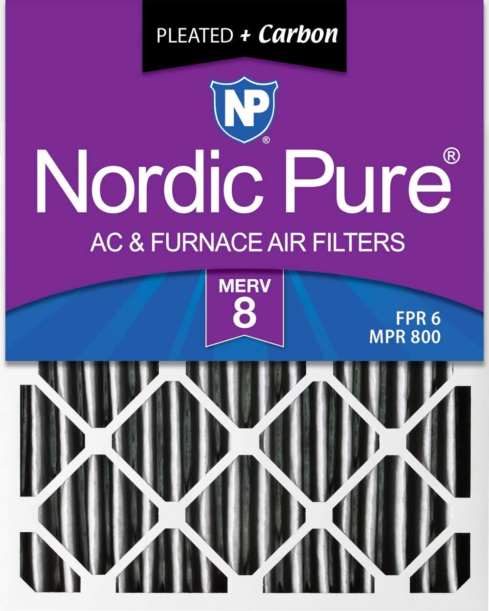 16x25x1 MERV 8 Pleated Carbon AC Furnace Air Filters 12 Pack W925256