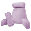 Light Purple Shredded Memory Foam Bed Rest Pillow with Arms and Pockets Z324376