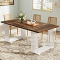 White 70.8 Inch Dining Table with Gold Metal Legs X56780