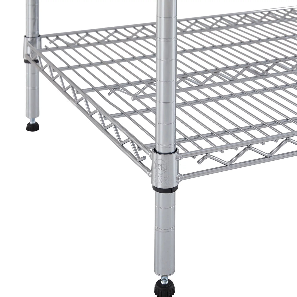 Steel 4-Tier Storage Shelf Unit 4000lb Capacity Chrome A410