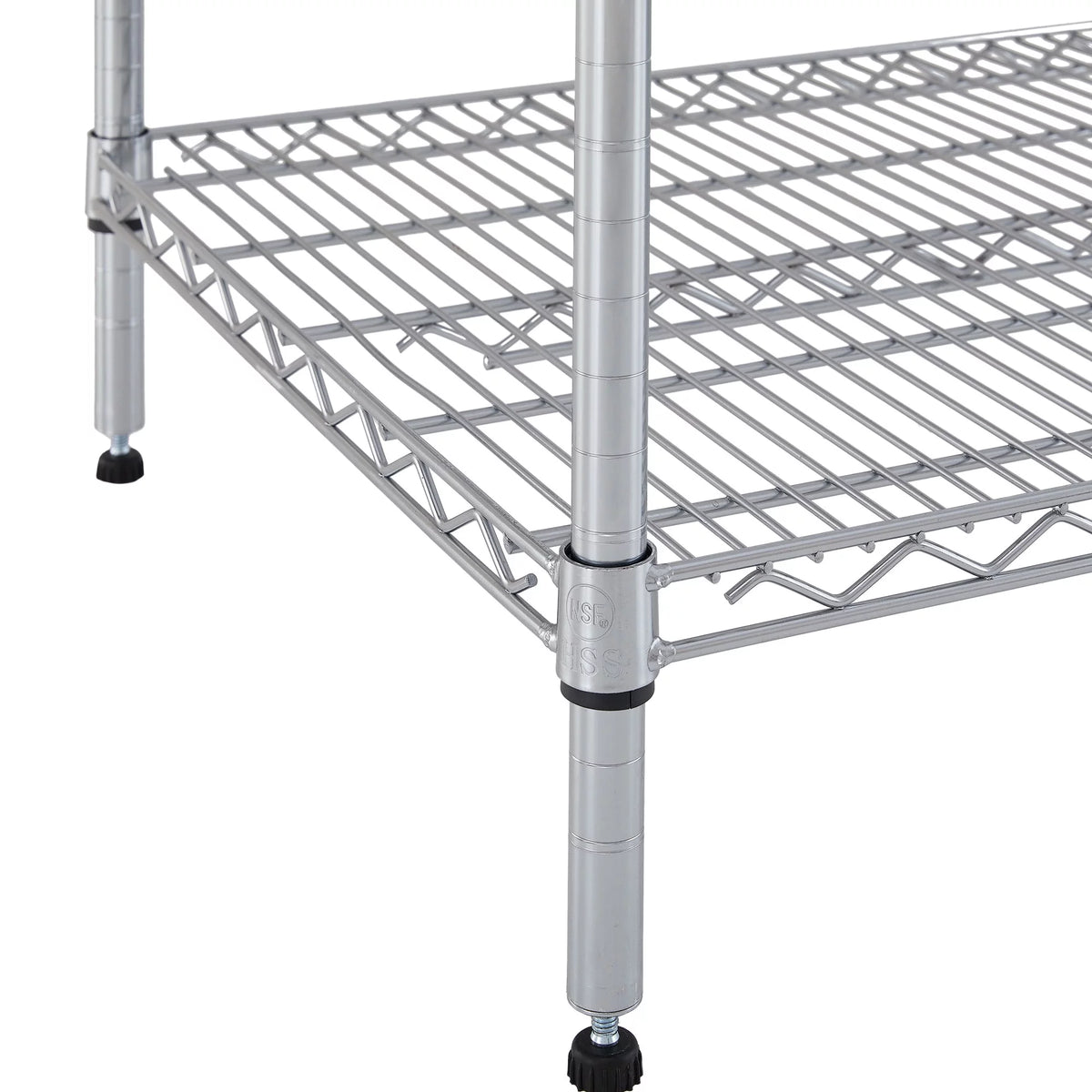 Steel 4-Tier Storage Shelf Unit 4000lb Capacity Chrome A410