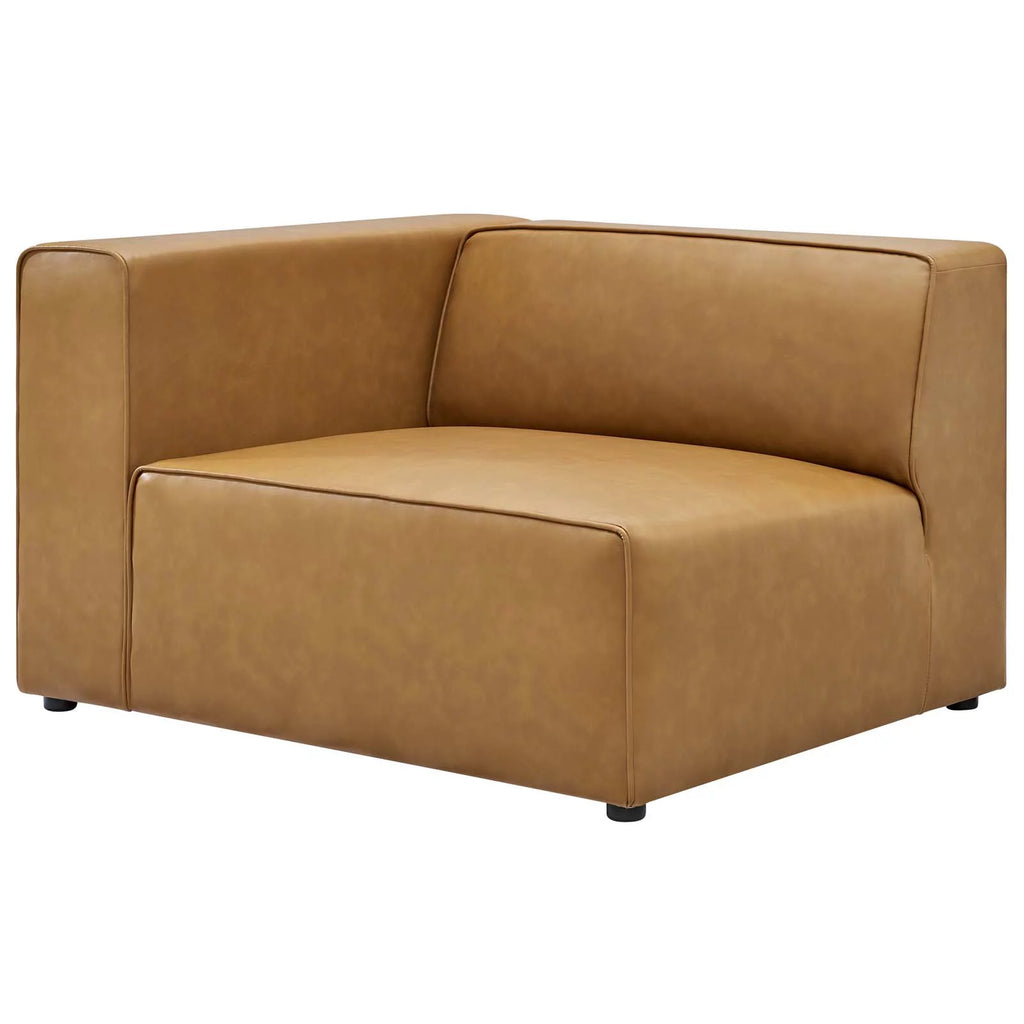 Tan Vegan Leather 7-Piece Sectional Sofa A794318