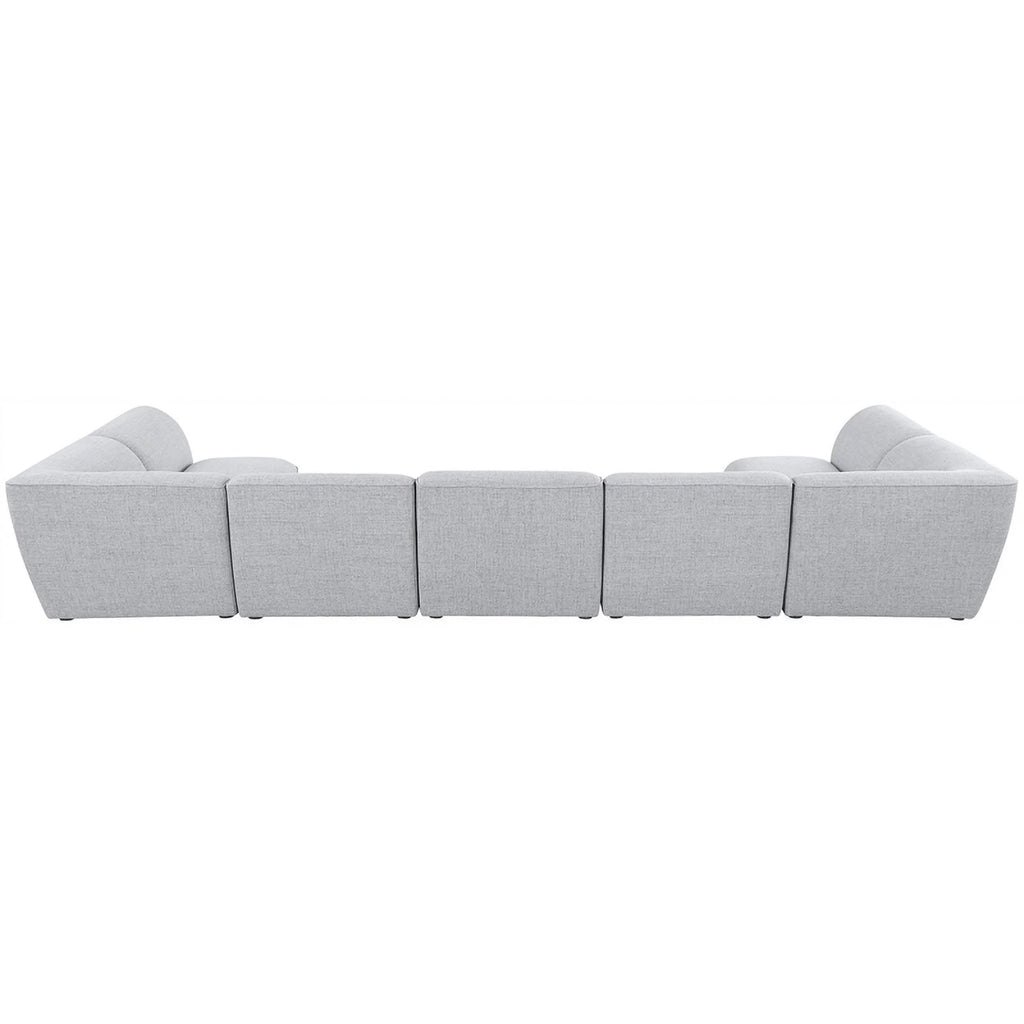 Grey Linen Textured Modular Sectional G370