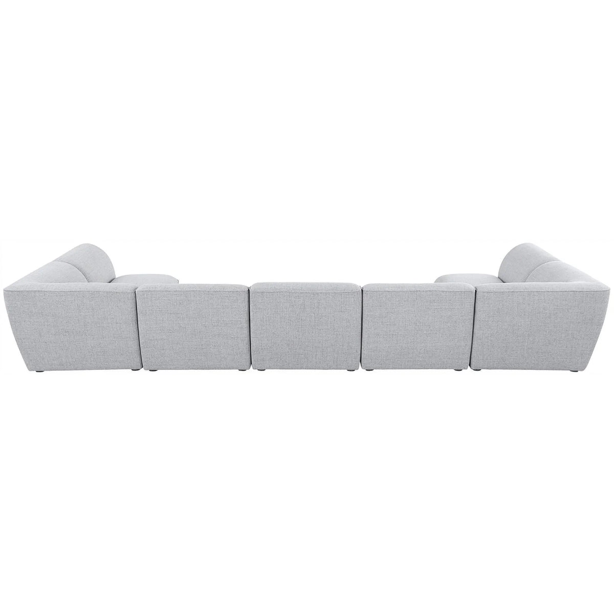 Grey Linen Textured Modular Sectional G370