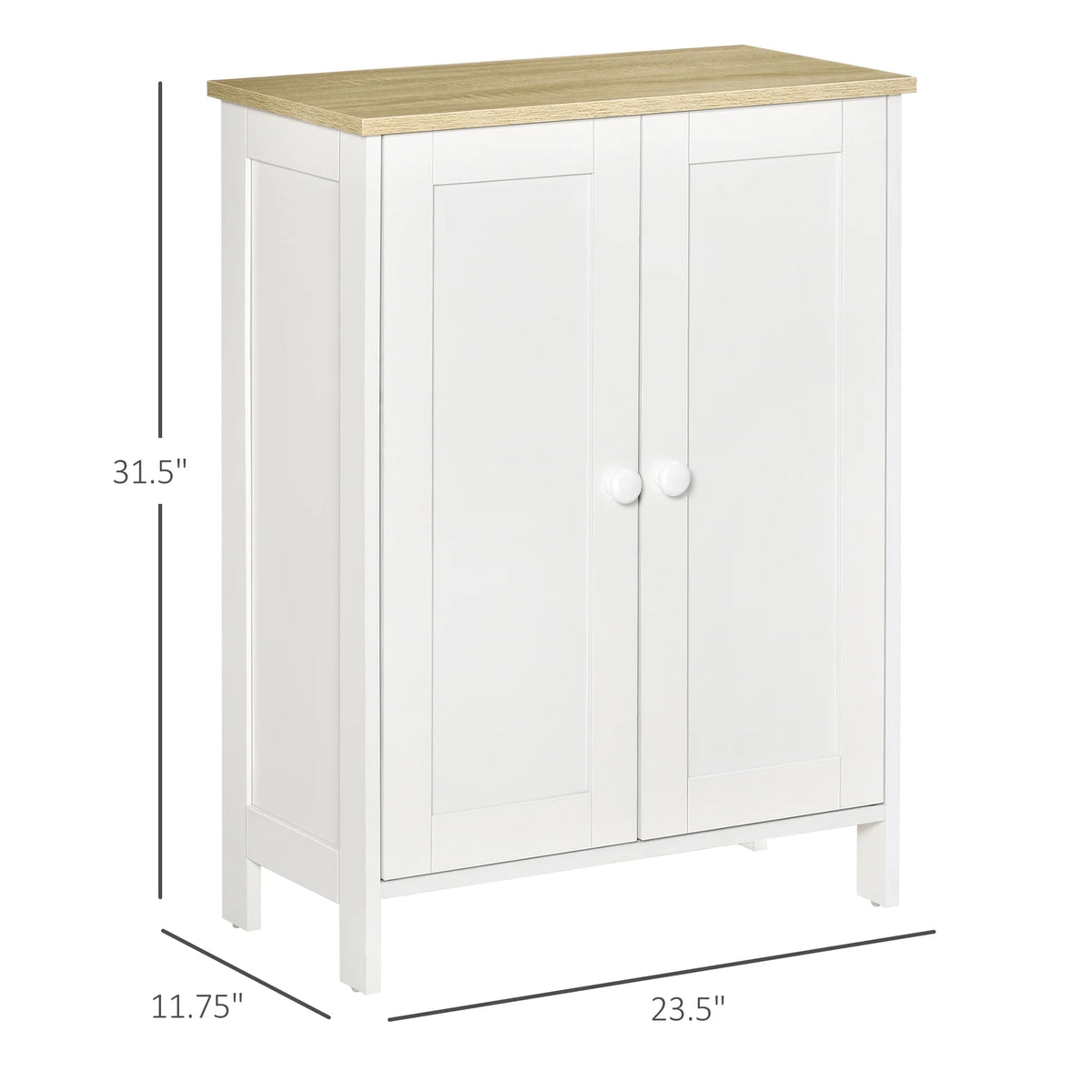 White Storage Cabinet with 2 Adjustable Shelves Z229839