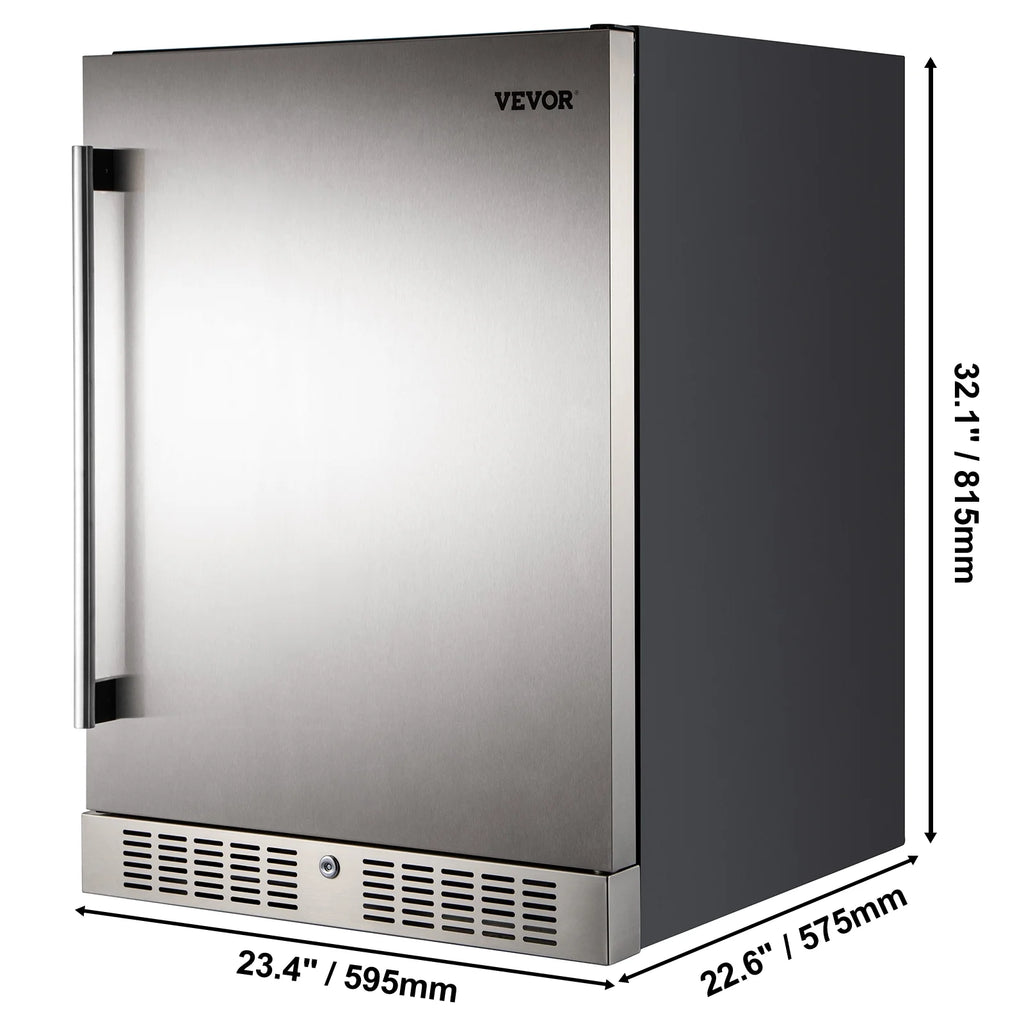 24'' Built-in Beverage Cooler 5.5 cu.ft. Reversible Door 142 Can Black & Silver U2555