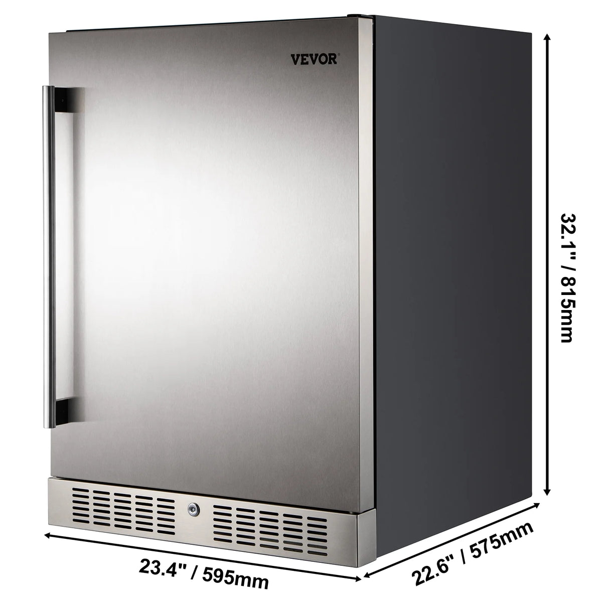 24'' Built-in Beverage Cooler 5.5 cu.ft. Reversible Door 142 Can Black & Silver U2555