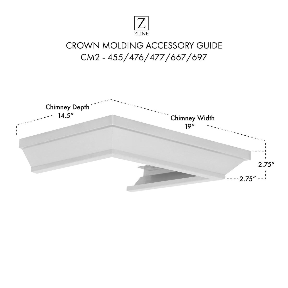 Crown Molding Profile for Wall Mount Range Hood K574842