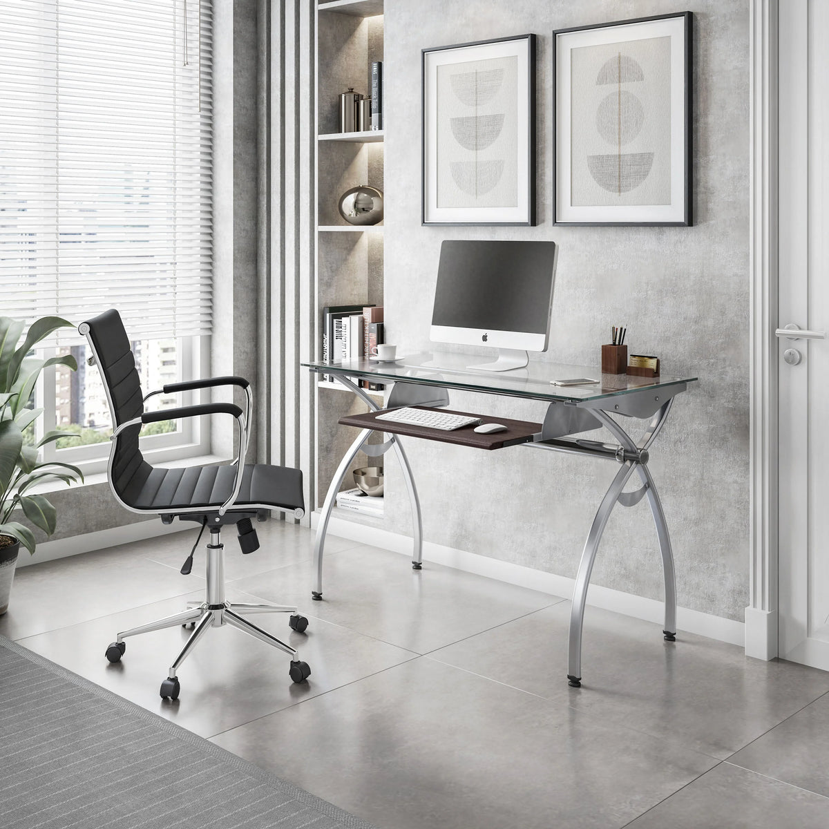 Desk with Pull Out Keyboard Panel U9364
