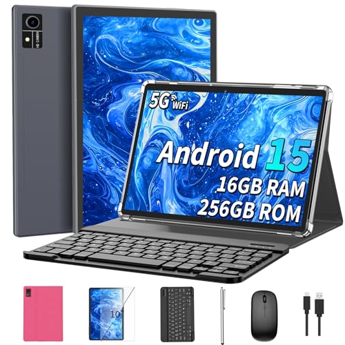 Black 10 Inch 2-in-1 Tablet with Keyboard, Case, Mouse, Stylus D8268