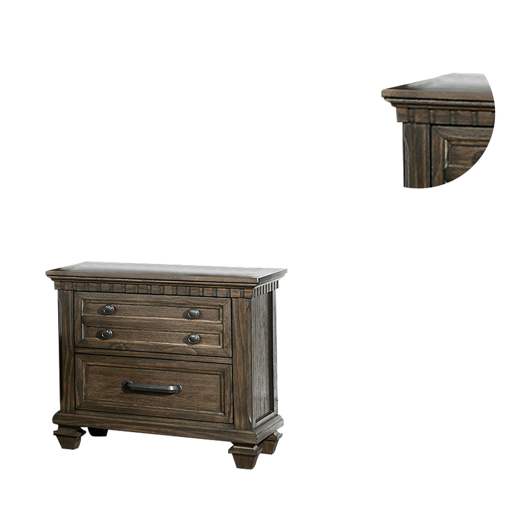2-Drawer Wood Nightstand N1041