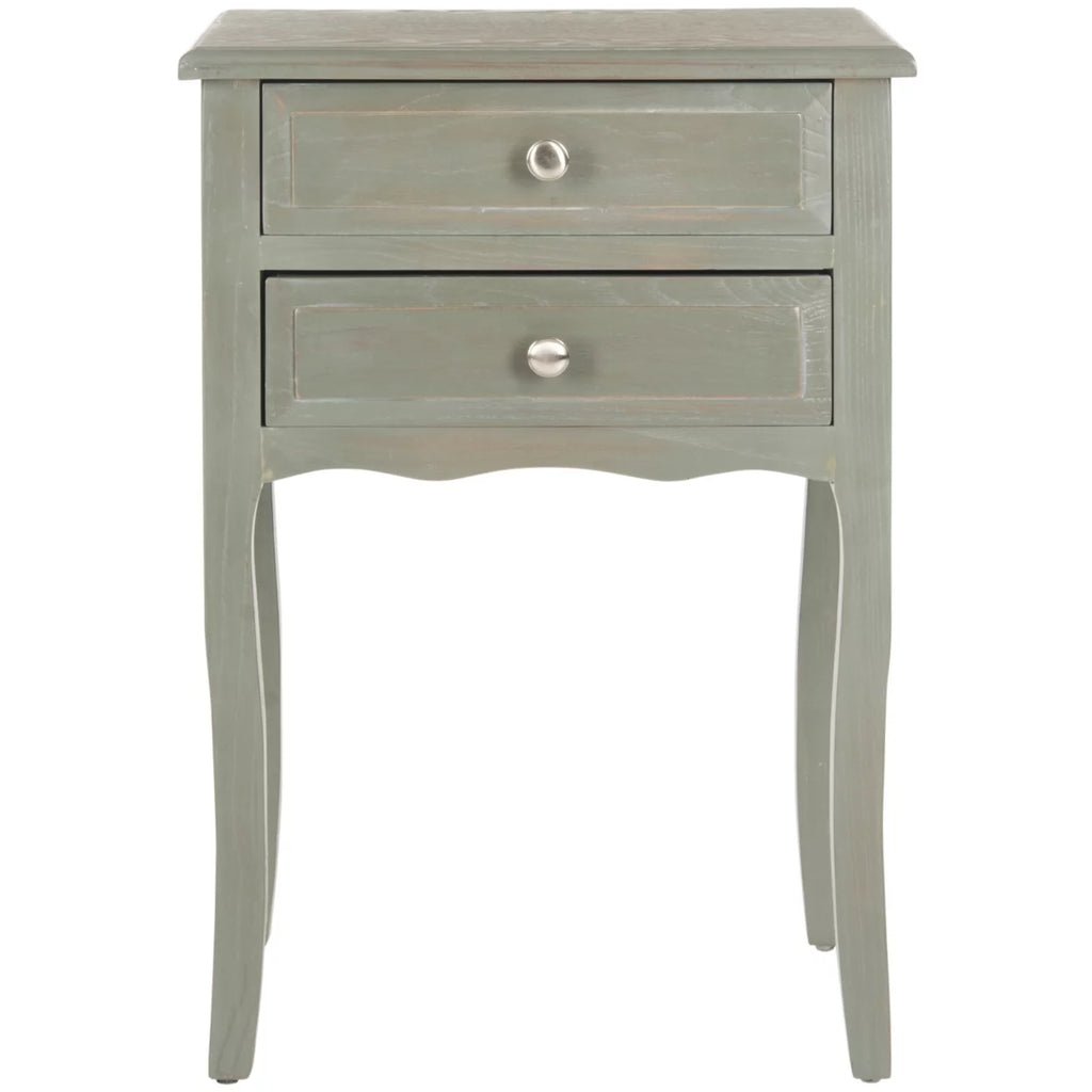 End Table With Storage Drawers Ash Grey D5565