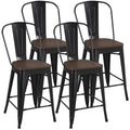 Black Metal Dining Chairs Set of 4 T3397