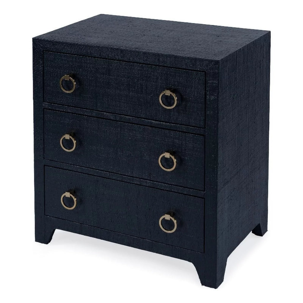 Navy Blue 3 Drawer Wooden Chest K75428