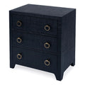 Navy Blue 3 Drawer Wooden Chest K75428