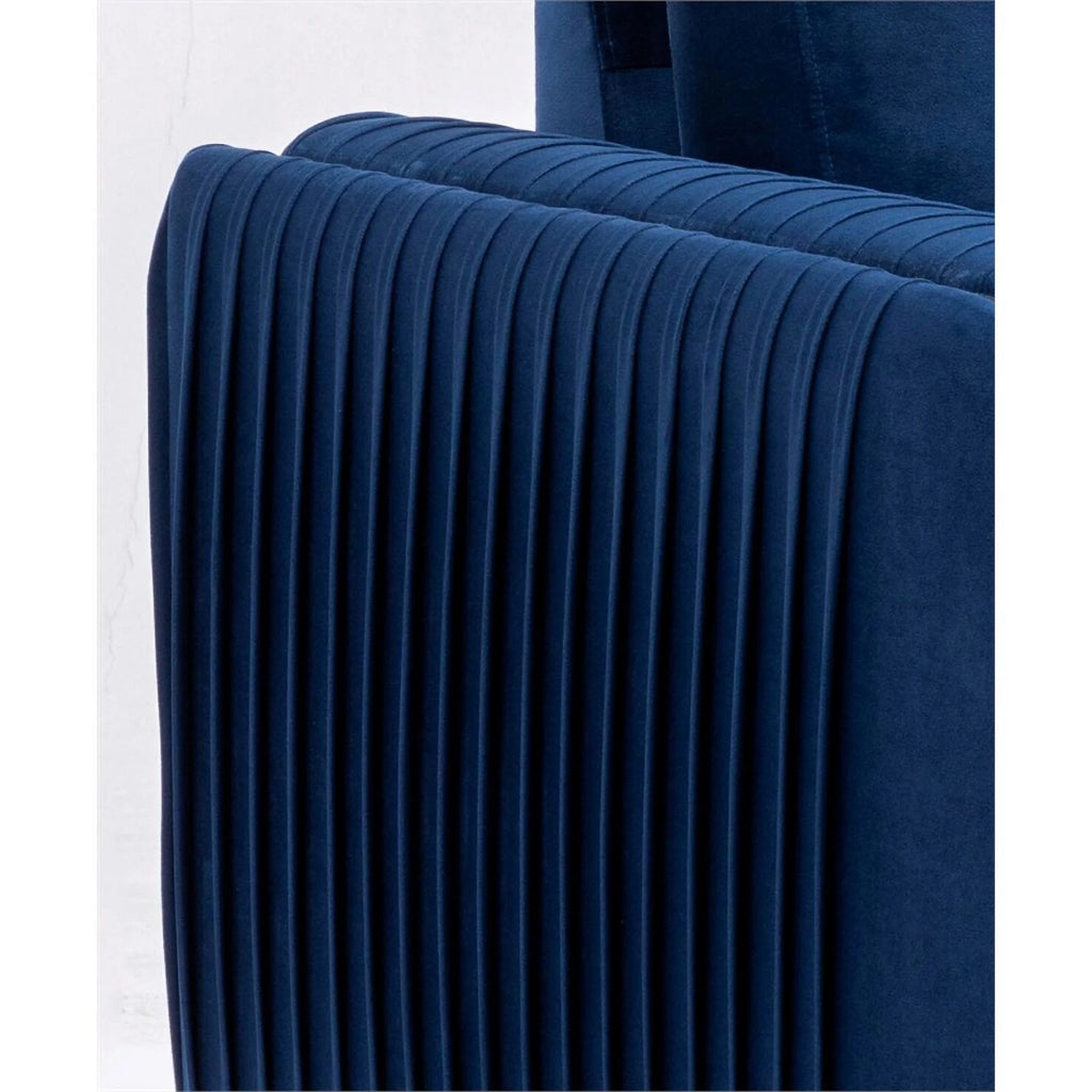 Blue Velvet Upholstered Wooden Frame Chair L2252