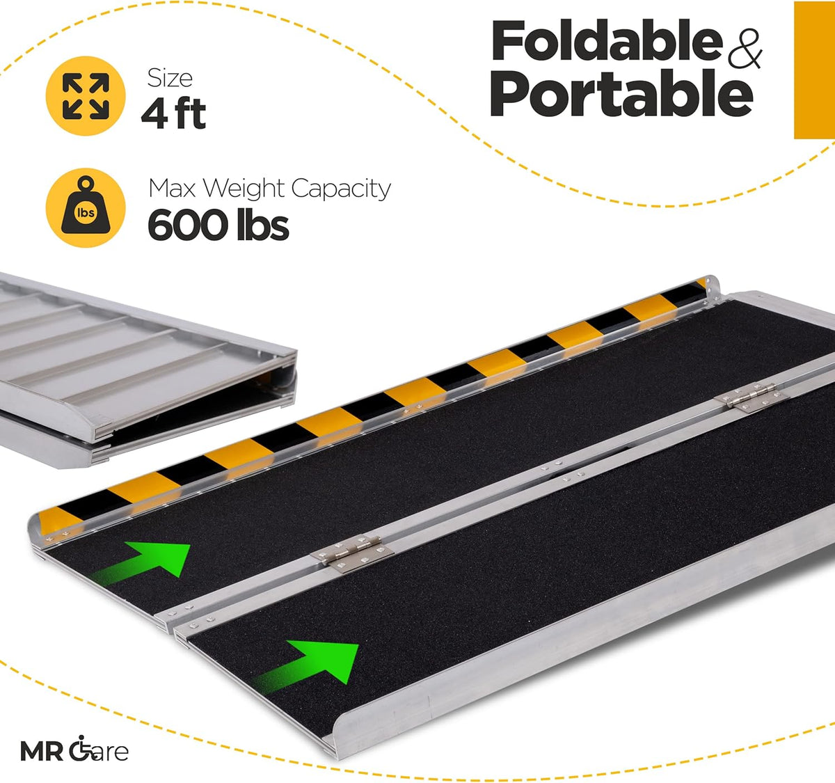 Portable Lightweight Foldable Wheelchair Ramp with Handle 6FT Z474705
