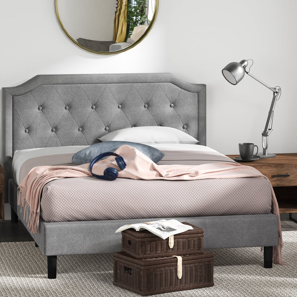 Queen Upholstered Platform Bed Frame E680962