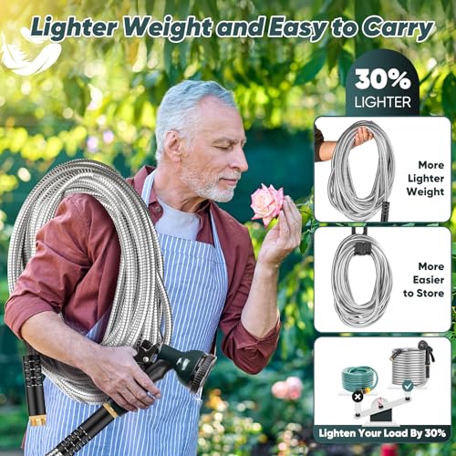 75 FT Kink-Free Garden Hose with 10-Function Nozzle Q13078
