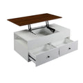 White Walnut Lift Top Coffee Table with Two Drawers C2330