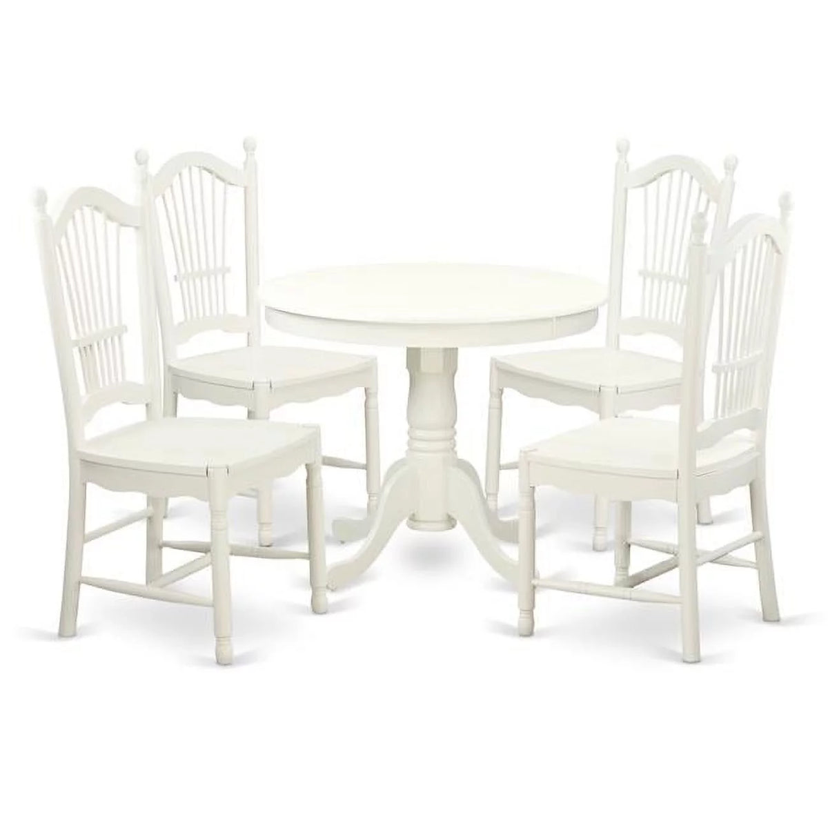 Round 5 Piece Dining Set with Wood Seats V284335