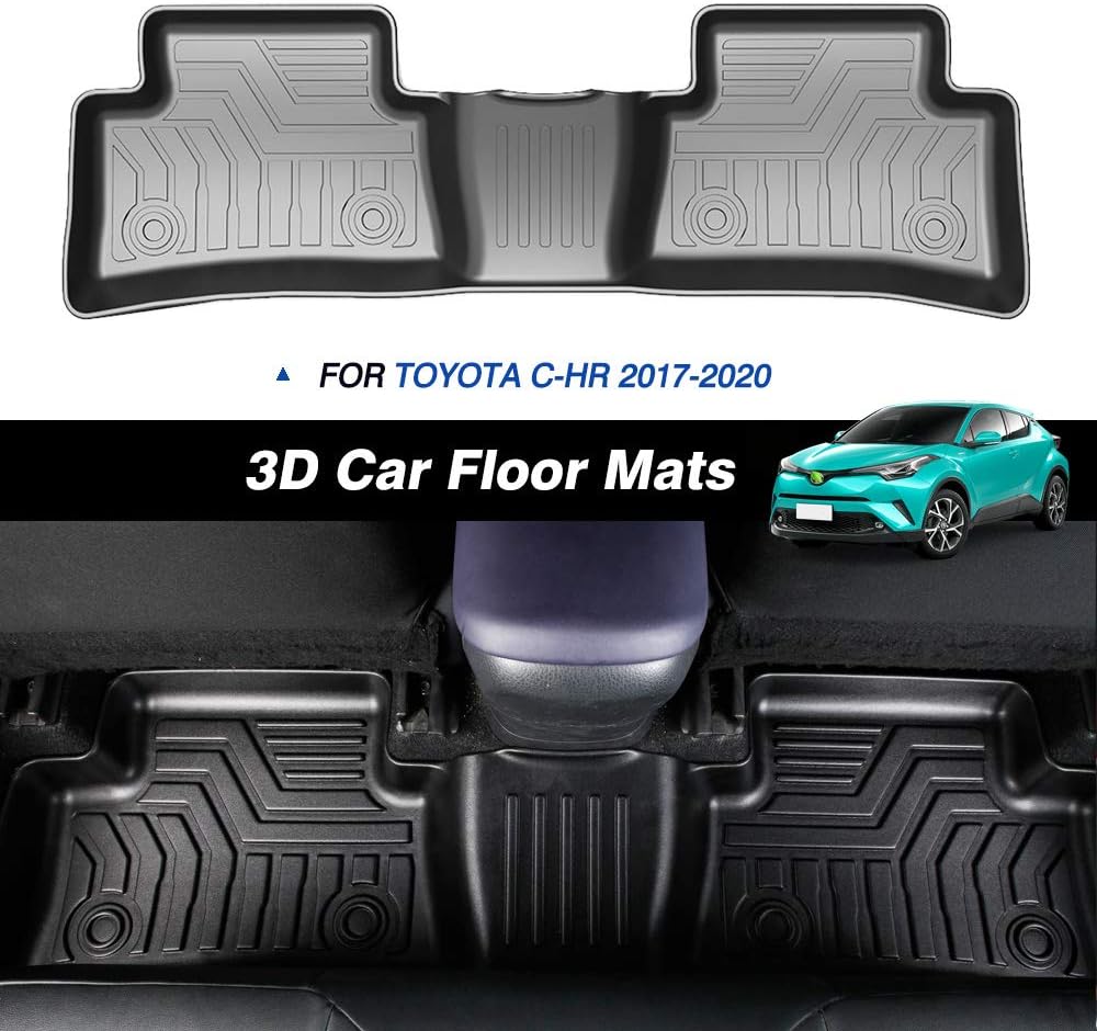 3D TPE All Weather Floor Mats 2 Row Black Liner Set U8220