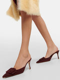 Cow Suede Belt Buckle Pointed Toe Stiletto Heel Pumps G676940