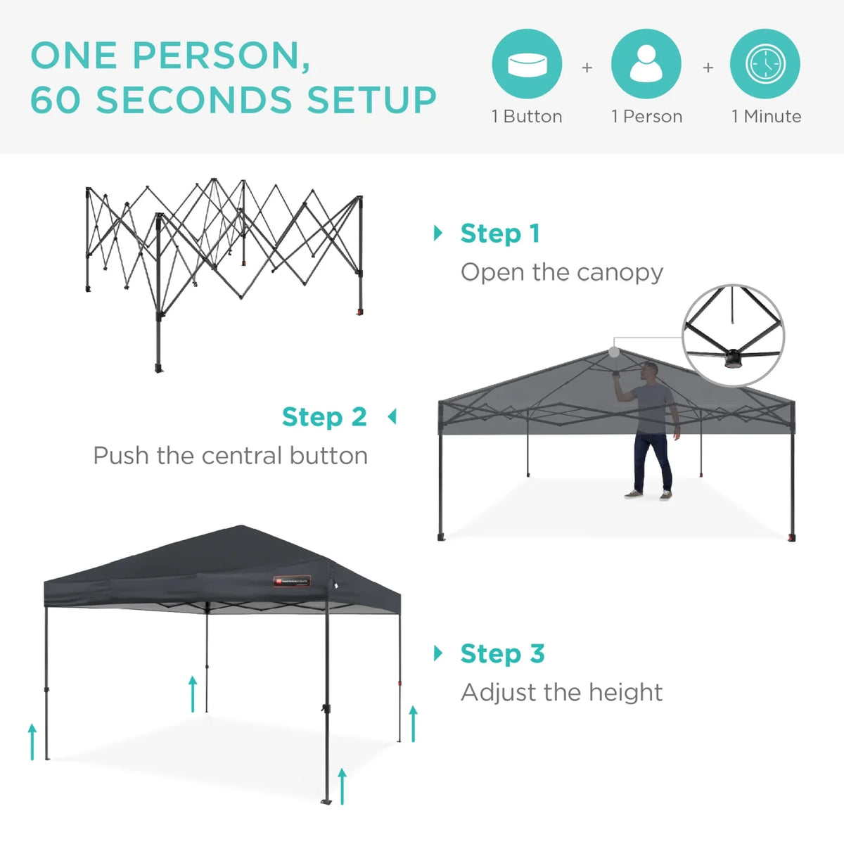 10x10ft Pop Up Canopy with Wheeled Case G59978