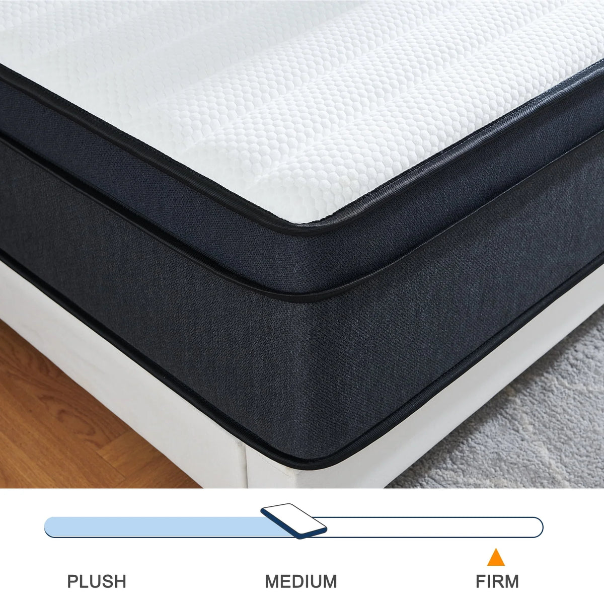 King 12 inch Hybrid Medium Plush Innerspring Mattress in a Box J329