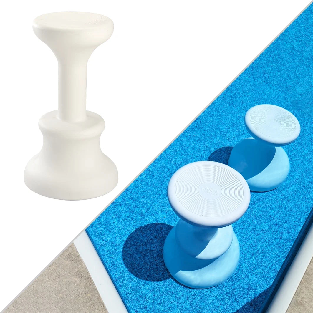 White 30 Inch Submersible Pool Stool with Foot Rest X511056