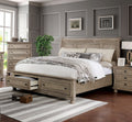 California King Size Solid Wood Storage Drawer Bed V53929