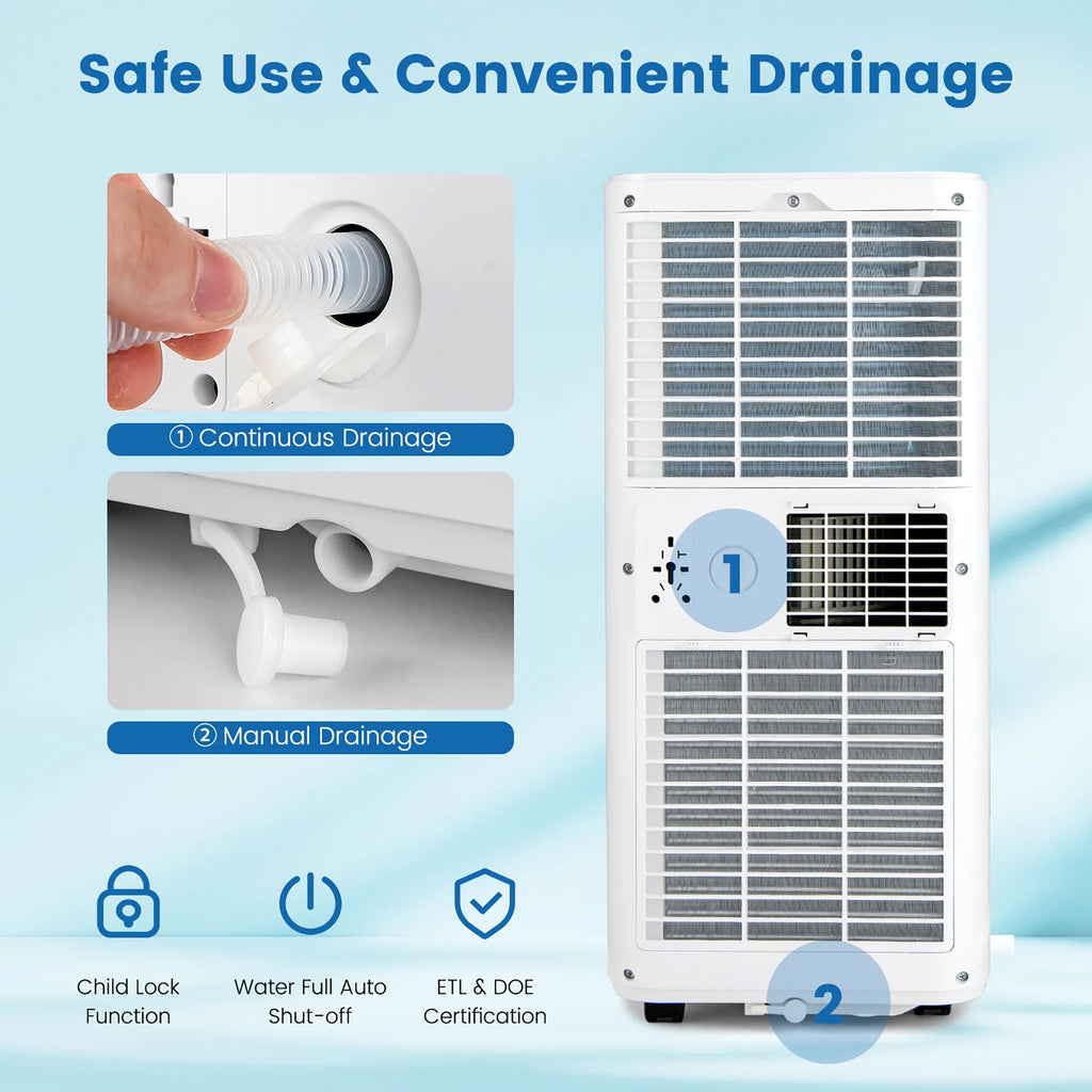 8000 BTU Portable Air Conditioner with Dehumidifier M90280