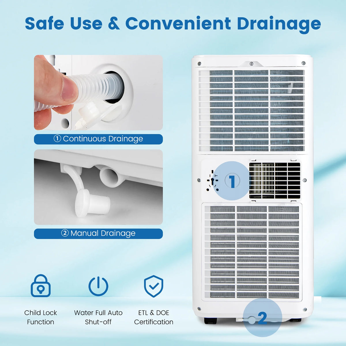 8000 BTU Portable Air Conditioner with Dehumidifier M90280