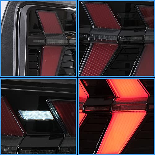 LED Tail Lights with Amber Red Turn Signal Smoke Lens J9713