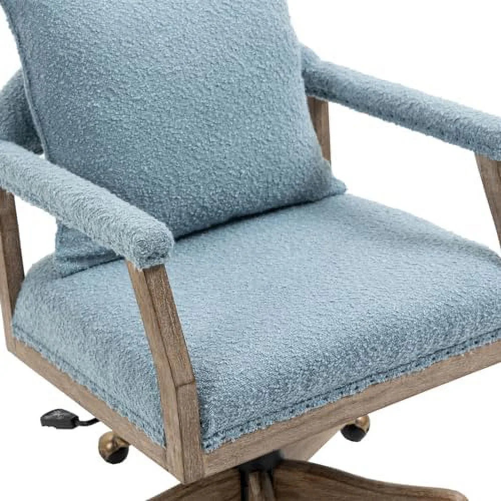 Boucle Office Desk Chair with Wheels Height Adjustable Swivel Y82358