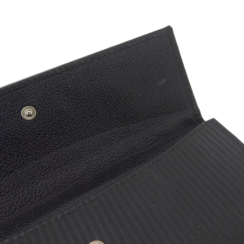 Pre-Owned Black Leather Long Wallet H90299