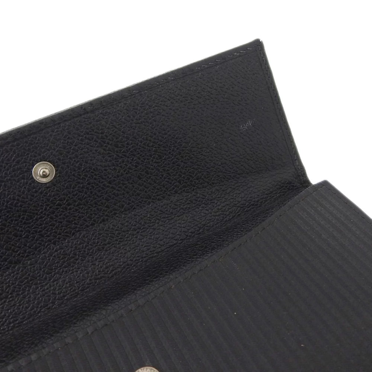 Pre-Owned Black Leather Long Wallet H90299
