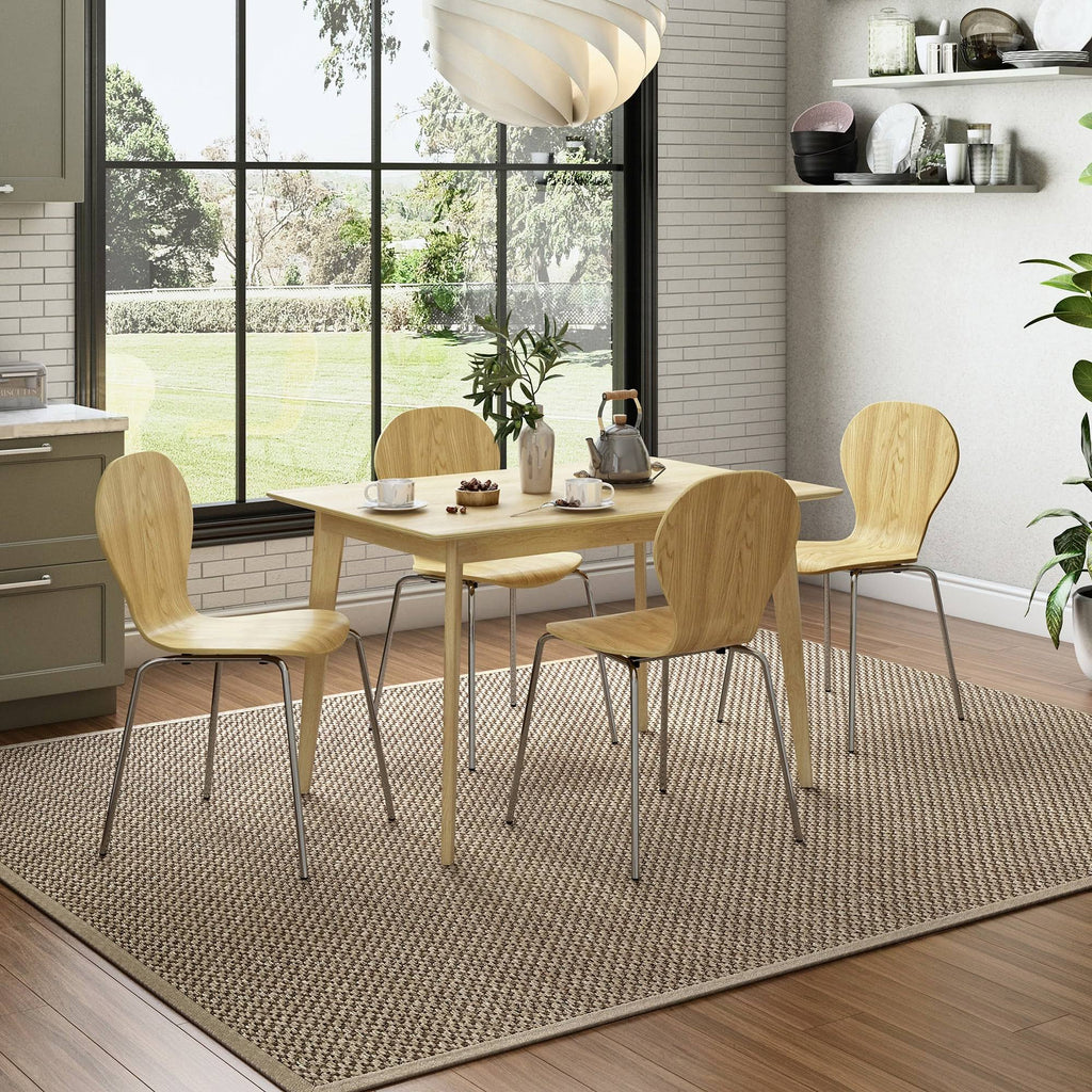 Black Mid Century Modern Dining Chair Set of 4 F5450