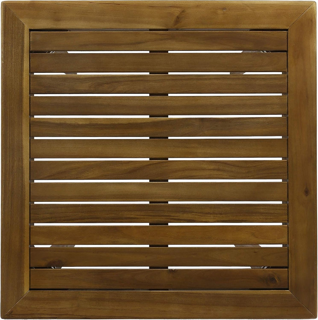 Acacia Wood Square Bar Table Teak Finish S312