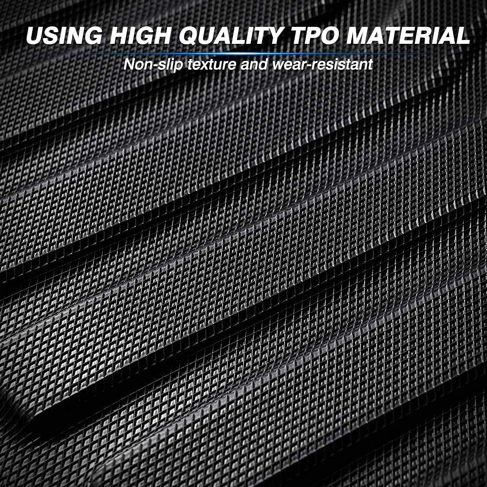 Custom Fit All Weather Floor Mats Full Set Black Non-Slip Z16173