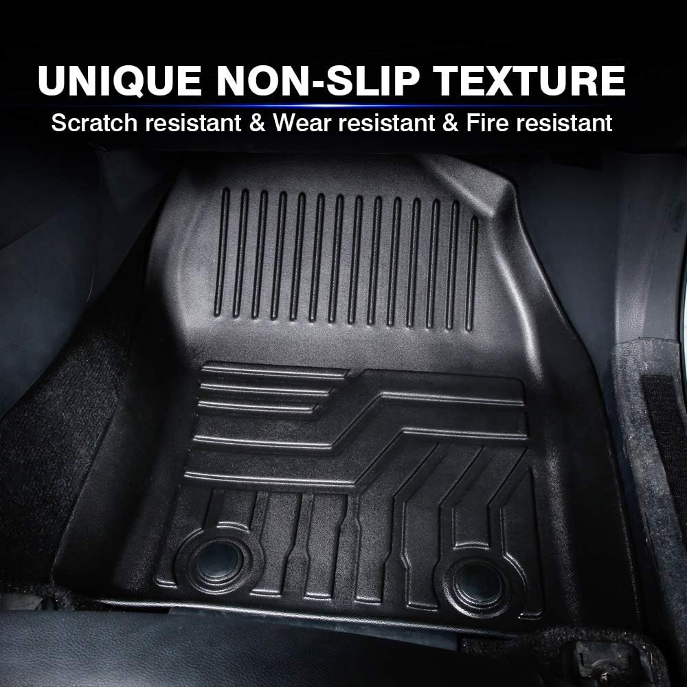 3D TPE All Weather Floor Mats 2 Row Black Liner Set U8220